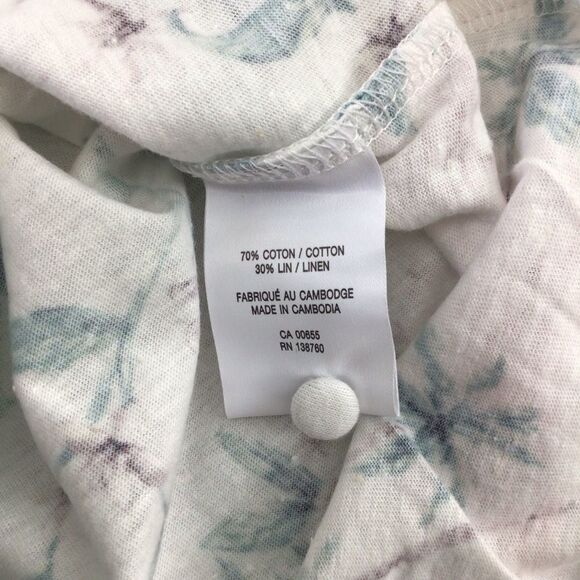 REITMANS ecru floral tank top linen cotton summertime top palms plus size 2X - Picture 3 of 10